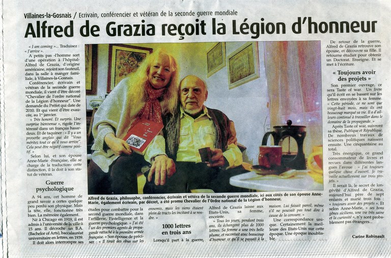 Echo Sarthois; Anne-Marie de Grazia, Alfred de Grazia